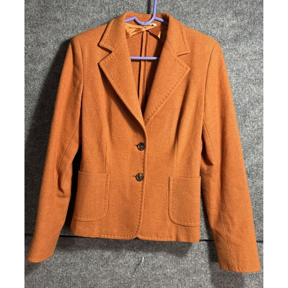 Max Mara Pure Cashmere Blazer Women’s US 4 Italy Orange Lined Luxury Jacket